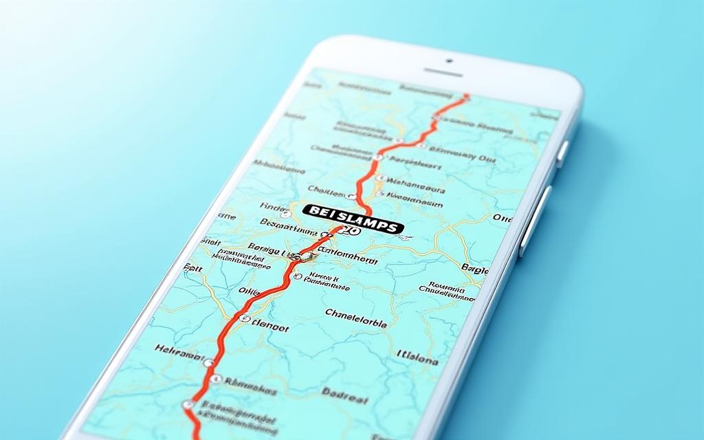 A clean map interface showing a planned route through the Swiss Alps.